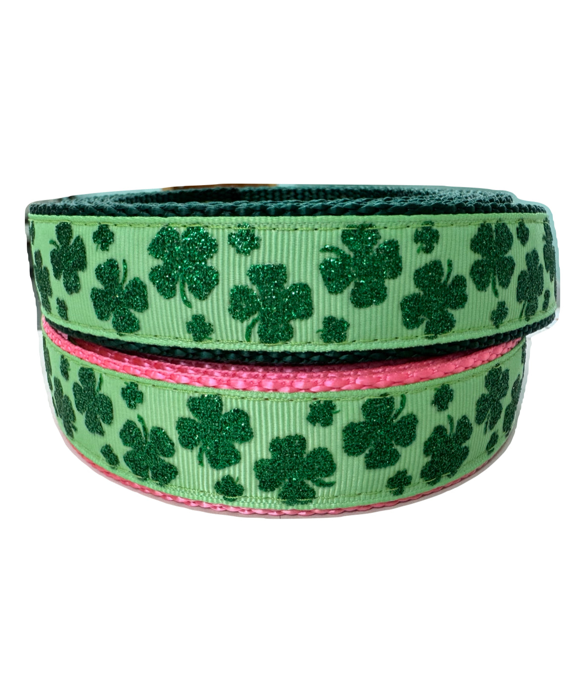 Glitter Lucky Clovers Seatbelt (1 inch)