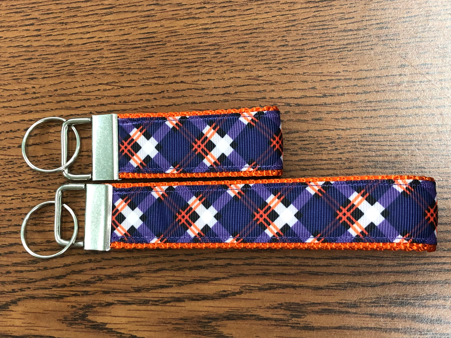 Purple Plaid Wristlet/Keychain