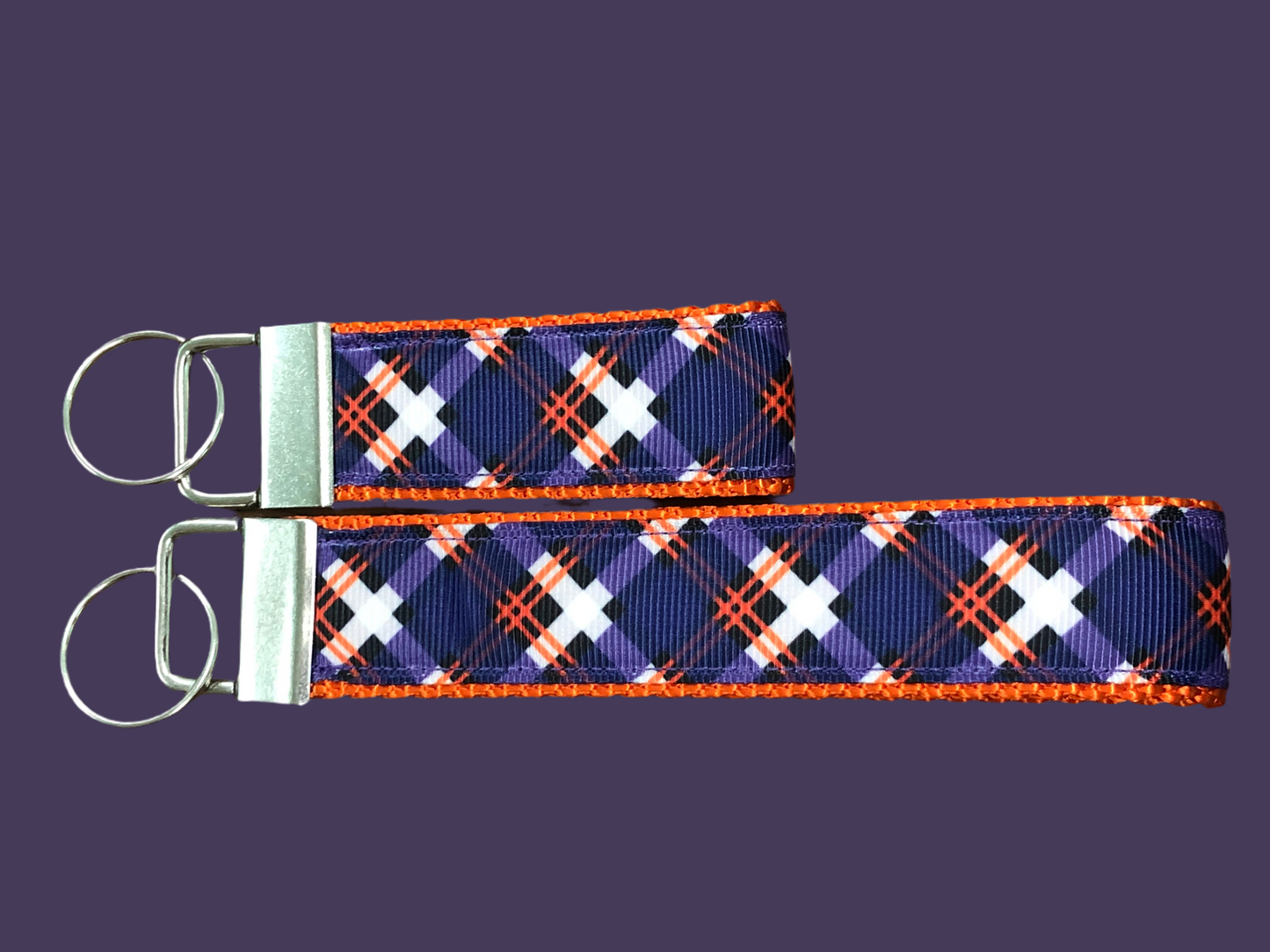 Purple Plaid Wristlet/Keychain