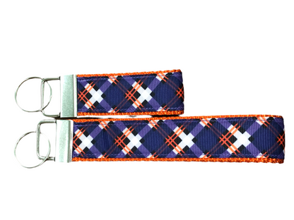 Purple Plaid Wristlet/Keychain