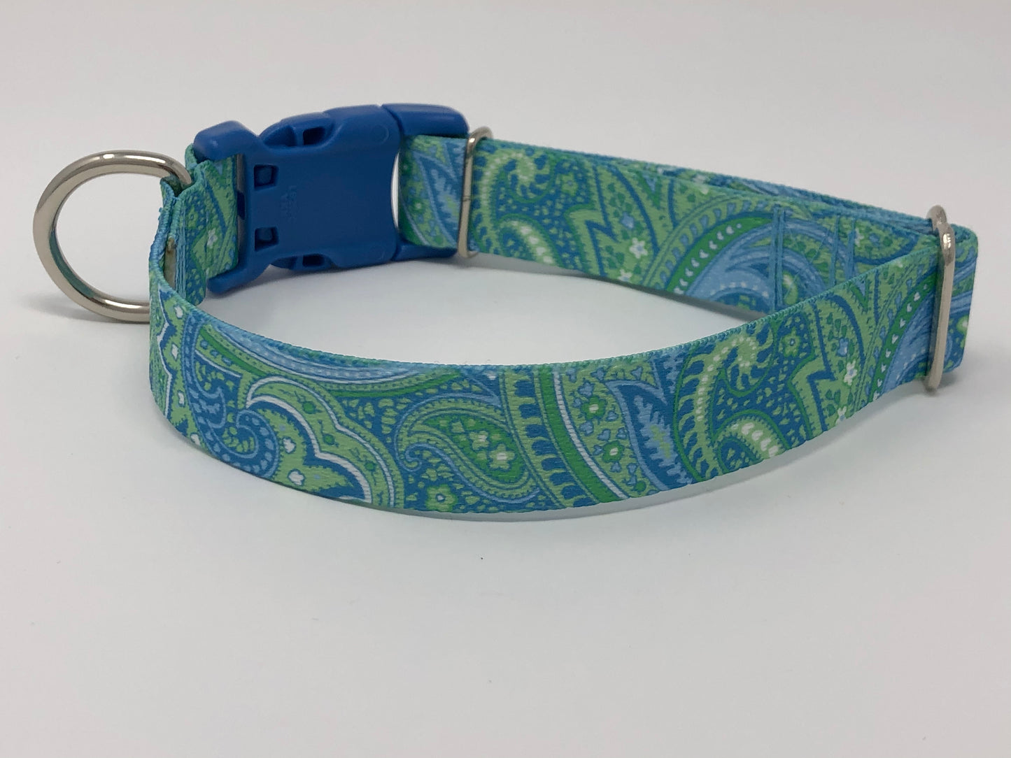 Blue Green Paisley 1 inch Collar