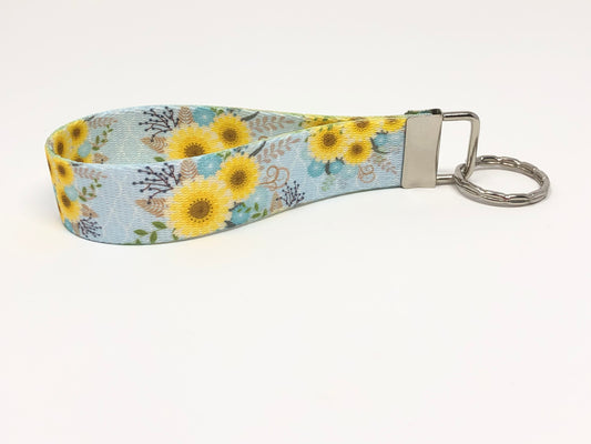 Graceful Sunflowers wristlet keychain